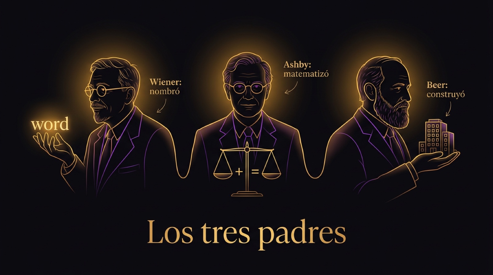 Wiener nombró, Ashby matematizó, Beer construyó: los tres padres de la cibernética