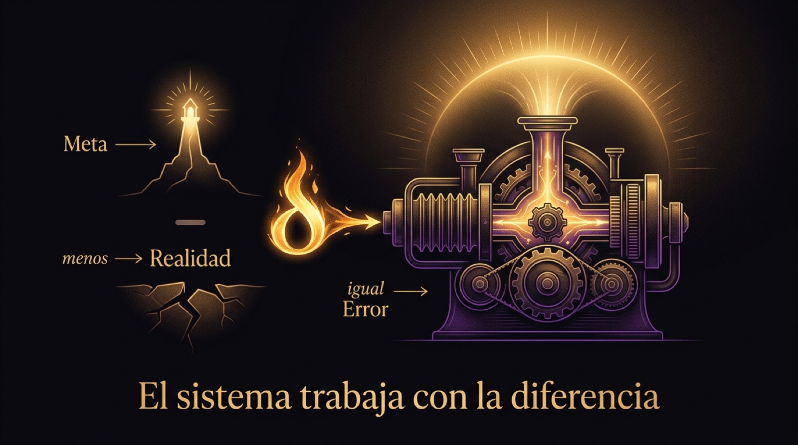 El error es la resta entre meta y realidad: el único material con el que trabaja el sistema
