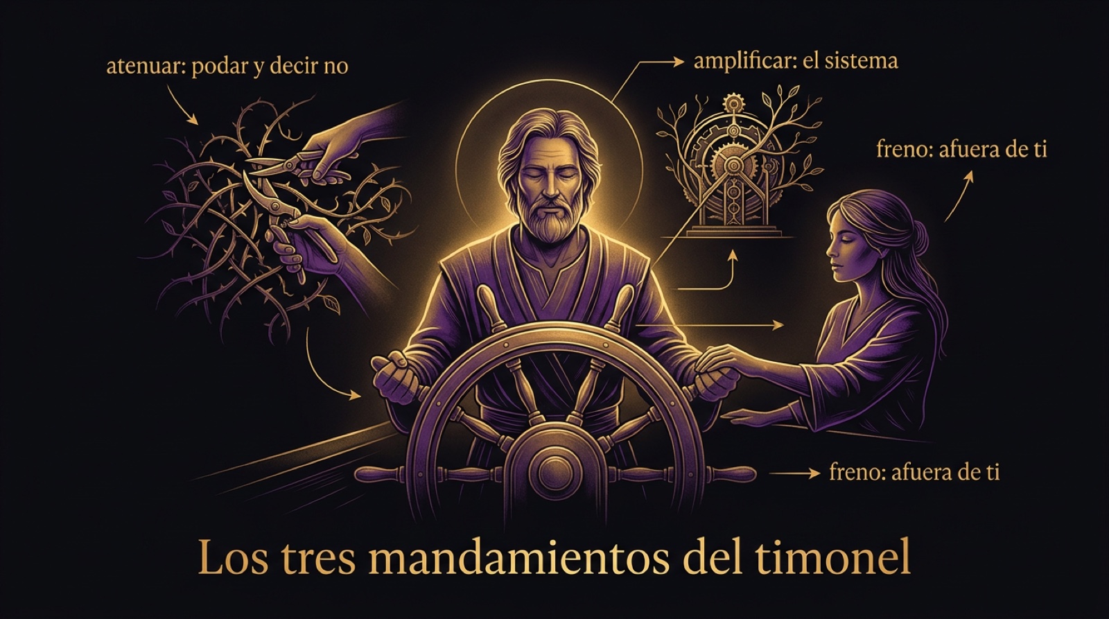 Los tres mandamientos: atenuar el mundo, amplificar el sistema, y poner el freno afuera de ti